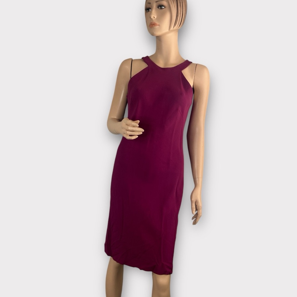 Alberta Ferretti‎ Dress Pencil Sleeveless Jersey Purple  Size US 6